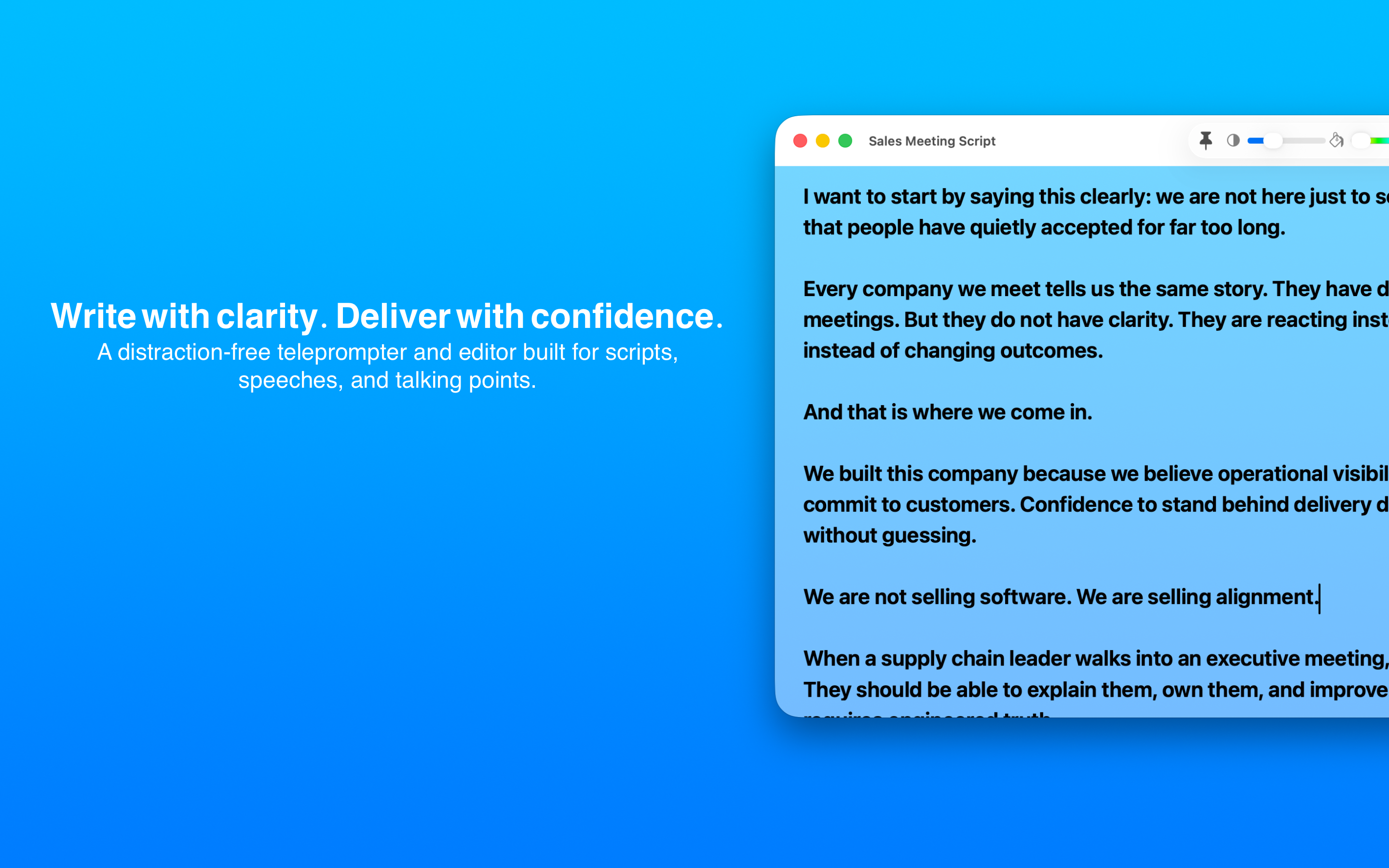 Telepane editor — write with clarity, deliver with confidence